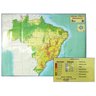 Mapa Brasil Físico Regional C/ Hipsometria e Batimetria Escolar Grande 120x90CM Atualizado - 2