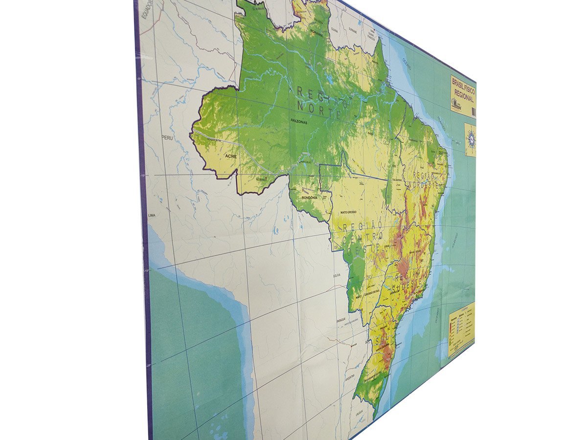 Mapa Brasil Político 120 cm (comprimento) x 90 cm (altura) - Citimaps