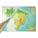 Ver imagem 1 de Mapa Brasil Físico Regional C/ Hipsometria e Batimetria Escolar Grande 120x90CM Atualizado