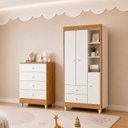 Ver imagem 1 de Quarto de Bebê com Guarda Roupa 3 Portas e Cômoda 100% MDF Encanto