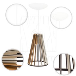 Pendente Luminária Koni Madeira Mdf Desmontada 3 Unidades:branco - 6