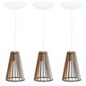 Pendente Luminária Koni Madeira Mdf Desmontada 3 Unidades:branco - 1
