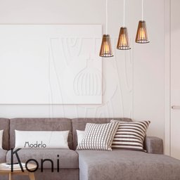 Pendente Luminária Koni Madeira Mdf Desmontada 3 Unidades:branco - 3