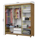 Ver imagem 5 de Guarda Roupa R22 6 Portas 2 Gavetas sem Espelho com Pés Carioca Móveis