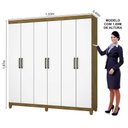Ver imagem 3 de Guarda Roupa R22 6 Portas 2 Gavetas sem Espelho com Pés Carioca Móveis