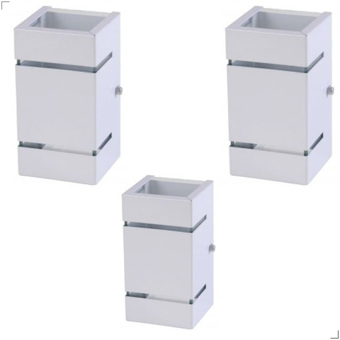 Kit com 3 Arandelas Katarina de 8 Cm com 2 Frisos:branco