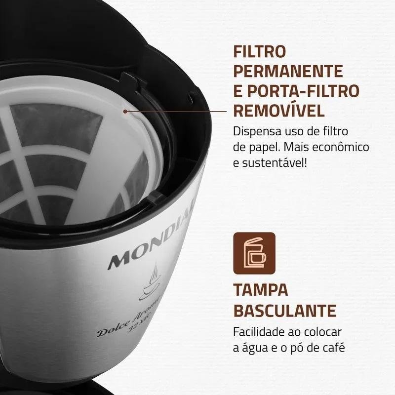 Cafeteira Dolce Arome 32 Xícaras 127v 800w Mondial - 7