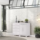 Ver imagem 1 de Cômoda Sapateira Casal Sirius 05 Gavetas 02 Portas Branco Vila Rica