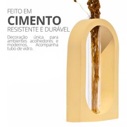 Vaso Decorativo Solitário Janela 16,5cm Artesanal em Cimento - Branco - 4