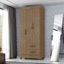 Ver imagem 3 de Guarda-roupa Sevilha Carvalho Oak 3 Portas 2 Gavetas 76cm Solteiro Mdp