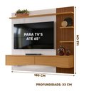Ver imagem 4 de Painel Suspenso Tv até 65 Polegadas Cinza Perolizado e Marrom Leslie Jm Móveis