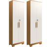 Kit 2 Armário Multiúso 2 Portas com Chave Lavanderia Cozinha Escritório 100% Mdf Faura Móveis - 1