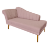 Recamier Divã Pés Palito para Sala Cecilia 1.60cm Veludo Rosa Nude - Incasa Decor - 5