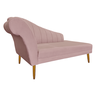 Recamier Divã Pés Palito para Sala Cecilia 1.60cm Veludo Rosa Nude - Incasa Decor - 4