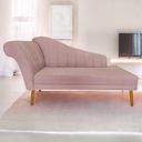 Ver imagem 2 de Recamier Divã Pés Palito para Sala Cecilia 1.60cm Veludo Rosa Nude - Incasa Decor