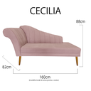 Ver imagem 6 de Recamier Divã Pés Palito para Sala Cecilia 1.60cm Veludo Rosa Nude - Incasa Decor
