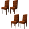 Kit 4 Cadeiras Sala de Jantar Estofadas Eloísa Veludo Terra Cota (liz Maria) - 1