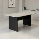 Ver imagem 1 de Mesa de Escritório para Reunião 6 Lugares 180x90cm Studio Legno Crema/Preto Bege