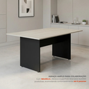 Ver imagem 5 de Mesa de Escritório para Reunião 6 Lugares 180x90cm Studio Legno Crema/Preto Bege