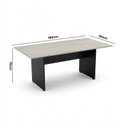 Ver imagem 3 de Mesa de Escritório para Reunião 6 Lugares 180x90cm Studio Legno Crema/Preto Bege