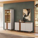 Ver imagem 1 de Conjunto Sala de Jantar Capri - Buffet 3 Portas + Cristaleira 2 Portas de Vidro - Colibri Móveis