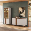 Ver imagem 1 de Conjunto Sala de Jantar Capri - Buffet 3 Portas + Cristaleira 2 Portas de Vidro - Colibri Móveis