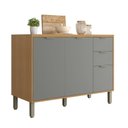Ver imagem 2 de Balcão com Tampo 3 Portas 2 Gavetas 120cm MDF Verde/Freijó/Moss