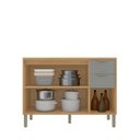 Ver imagem 6 de Balcão com Tampo 3 Portas 2 Gavetas 120cm MDF Verde/Freijó/Moss