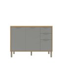 Ver imagem 5 de Balcão com Tampo 3 Portas 2 Gavetas 120cm MDF Verde/Freijó/Moss