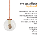 Ver imagem 6 de Pendente Bronze C/ Globo de Vidro Cristal de 14cm + Led 2w