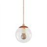 Pendente Bronze C/ Globo de Vidro Cristal de 14cm + Led 2w - 2