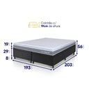 Ver imagem 3 de Conjunto Box Baú Preto Durban Cinza Espuma D28 King 193x203x64 - King House