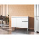 Ver imagem 4 de Gabinete de Pia Tatiane 3 Portas 1 Prateleira MDP 95cm Branco