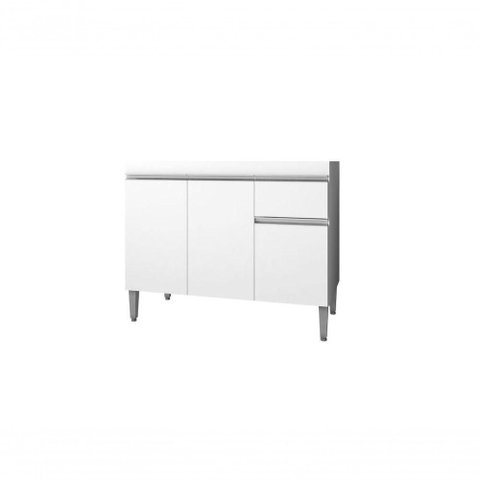 Gabinete de Pia Tatiane 3 Portas 1 Prateleira MDP 95cm Branco