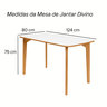 Mesa de Jantar Retangular 124x80 Divino Branco - 3