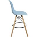 Ver imagem 3 de Kit 3 Banquetas Charles Eames Eiffel Wood Design Base Fixa Madeira - Azul