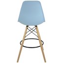 Ver imagem 5 de Kit 3 Banquetas Charles Eames Eiffel Wood Design Base Fixa Madeira - Azul