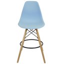 Ver imagem 4 de Kit 3 Banquetas Charles Eames Eiffel Wood Design Base Fixa Madeira - Azul