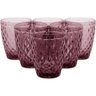 Copo Água 10x8x8cm 270ml Vidro Rosa 6pç - 4