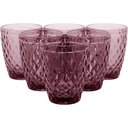 Ver imagem 4 de Copo Água 10x8x8cm 270ml Vidro Rosa 6pç