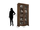 Ver imagem 2 de Cristaleira York Modelo Retrô Rústico 2 Portas com Vidro de 3mm 4 Prateleiras Puxadores e Dobradiças