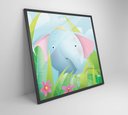 Ver imagem 2 de Quadro Decorativo Infantil Elefante - 80x80 Cm - Vidro Impresso