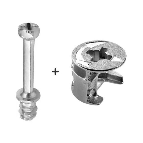 Kit Promocional C/ 200 Tambor Minifix 15X11 Natural P/15 Mm + 200 Pf. Minifix Du 259 Em Aço R. Sob. 