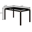 Ver imagem 4 de Conjunto Mesa de Jantar Tubular com 6 Cadeiras Malva Tampo Vidro 140cm 258 Sf Preto/grafiato Cinza -