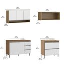 Ver imagem 3 de Cozinha Modulada 280cm Balcão Ilha Grande 8pçs Menu Móveis Branco Avelã