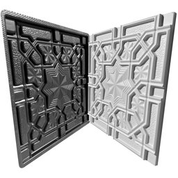 Forma 3d Gesso e Cimento Abs - Sultan 50x50 - 8