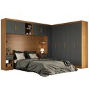 Ver imagem 5 de Guarda-roupa Casal Modulado Soberano 11 Portas 5 Gavetas Cinamomo/chumbo - Panorama Móveis