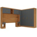 Ver imagem 3 de Guarda-roupa Casal Modulado Soberano 11 Portas 5 Gavetas Cinamomo/chumbo - Panorama Móveis