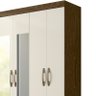 Guarda Roupa Casal Ibiza 6 Portas e 4 Gavetas com Espelho Castanho Wood/Off White - PR Móveis - 3
