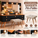 Ver imagem 3 de Penteadeira Camarim Retrô com Banqueta 5 Gavetas Espelho Iluminado